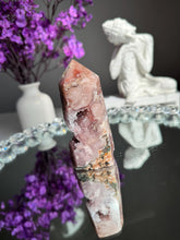 Load image into Gallery viewer, Pink amethyst tower with amethyst 3310