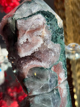 Load image into Gallery viewer, Natural Red Pink Amethyst Tower, Druzy Crystal Decor, Brazilian Quartz Healing Stone 3305