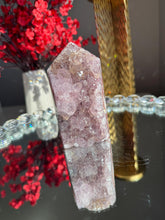 Load image into Gallery viewer, Natural Pink Amethyst Tower, Druzy Crystal Decor, Brazilian Quartz Healing Stone 3308