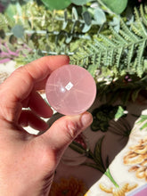 Load image into Gallery viewer, Brazilian Rose Quartz Sphere with Asterism Stone for Love Heart Chakra and Spiritual Healing 3314 O