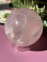 Load image into Gallery viewer, Rose Quartz Sphere with Asterism Stone for Love Heart Chakra and Spiritual Healing 3323