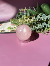 Load image into Gallery viewer, Rose Quartz Sphere with Asterism Stone for Love Heart Chakra and Spiritual Healing 3326 B