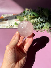 Load image into Gallery viewer, Rose Quartz Sphere with Asterism Stone for Love Heart Chakra and Spiritual Healing 3327 D