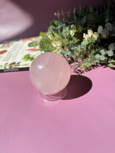 Load image into Gallery viewer, Rose Quartz Sphere with Asterism Stone for Love Heart Chakra and Spiritual Healing 3325 C