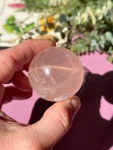 Load image into Gallery viewer, Rose Quartz Sphere with Asterism Stone for Love Heart Chakra and Spiritual Healing 3328 B