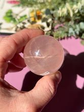 Load image into Gallery viewer, Rose Quartz Sphere with Asterism Stone for Love Heart Chakra and Spiritual Healing 3328 B