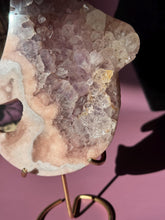 Load image into Gallery viewer, Druzy Pink Amethyst Ghost Crystal Pink Amethyst Geode Tower High Quality Crystal for Healing Energy Balance and Home Decor 3219