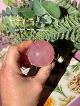 Load image into Gallery viewer, Brazilian Rose Quartz Sphere with Asterism Stone for Love Heart Chakra and Spiritual Healing 3313 F