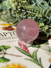 Load image into Gallery viewer, Brazilian Rose Quartz Sphere with Asterism Stone for Love Heart Chakra and Spiritual Healing 3313 F
