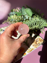 Load image into Gallery viewer, Brazilian Rose Quartz Sphere with Asterism Stone for Love Heart Chakra and Spiritual Healing 3314 O