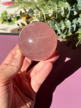 Load image into Gallery viewer, Rose Quartz Sphere with Asterism Stone for Love Heart Chakra and Spiritual Healing 3317