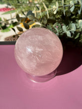 Load image into Gallery viewer, Rose Quartz Sphere with Asterism Stone for Love Heart Chakra and Spiritual Healing 3325 D