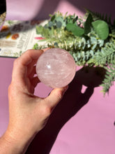 Load image into Gallery viewer, Rose Quartz Sphere with Asterism Stone for Love Heart Chakra and Spiritual Healing 3325 D