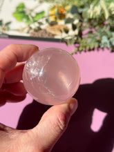 Load image into Gallery viewer, Rose Quartz Sphere with Asterism Stone for Love Heart Chakra and Spiritual Healing 3328 A