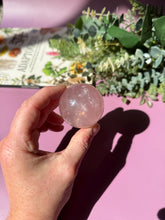Load image into Gallery viewer, Rose Quartz Sphere with Asterism Stone for Love Heart Chakra and Spiritual Healing 3328 A
