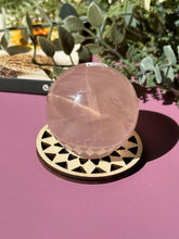 Load image into Gallery viewer, Rose Quartz Sphere with Asterism Stone for Love Heart Chakra and Spiritual Healing 3328 B