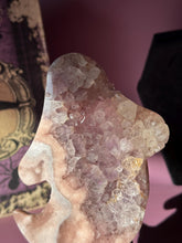 Load image into Gallery viewer, Druzy Pink Amethyst Ghost Crystal Pink Amethyst Geode Tower High Quality Crystal for Healing Energy Balance and Home Decor 3219