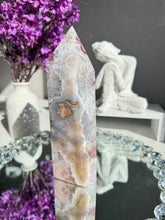 Load image into Gallery viewer, Druzy pink amethyst tower with amethyst 2592