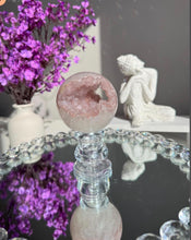Load image into Gallery viewer, Druzy Amethyst sphere with pink rainbow 3119
