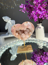 Load image into Gallery viewer, Druzy Pink amethyst heart 2817
