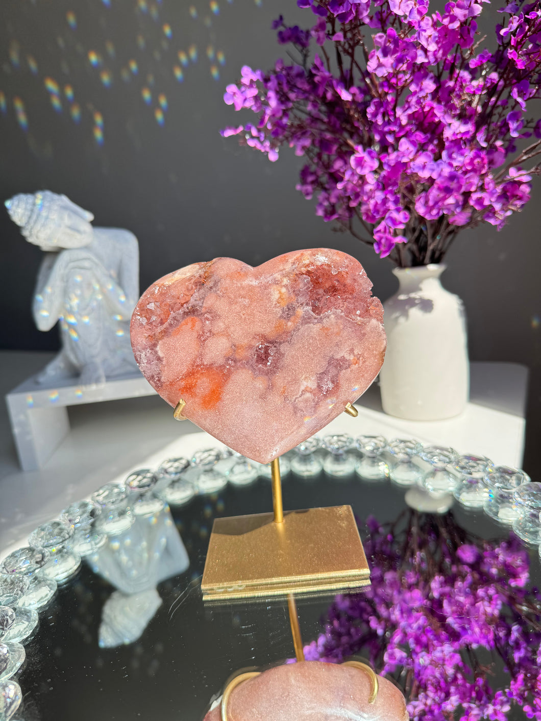 Pink amethyst heart 2818