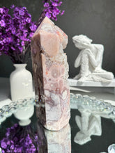 Load image into Gallery viewer, pink amethyst tower with quartz 2783
