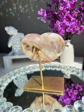 Load image into Gallery viewer, Cream white pink amethyst heart with amethyst 2818
