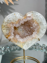 Load image into Gallery viewer, Druzy amethyst and agate heart 2827
