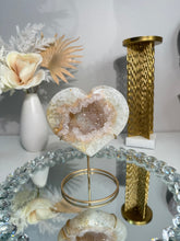 Load image into Gallery viewer, Druzy amethyst and agate heart 2827
