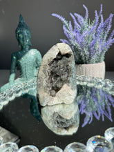 Load image into Gallery viewer, Rainbow amethyst cut base with calcite 2738
