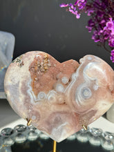 Load image into Gallery viewer, Pink amethyst heart with agate 2819
