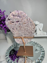 Load image into Gallery viewer, Pink amethyst slab with amethyst druzy 2778
