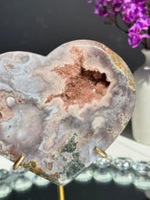Load image into Gallery viewer, Pink amethyst heart with agate 2817
