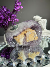 Load image into Gallery viewer, XL Amethyst geode with calcite   2733
