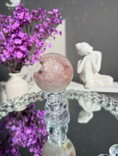Load image into Gallery viewer, Druzy Amethyst sphere with pink rainbow 3119
