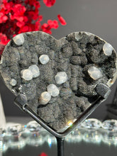 Load image into Gallery viewer, Black Amethyst heart with calcite 2741
