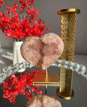 Load image into Gallery viewer, Druzy pink amethyst heart 2635
