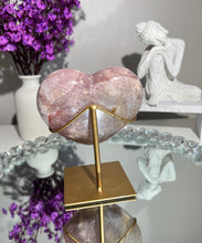 Load image into Gallery viewer, Druzy Pink amethyst heart with amethyst 2329
