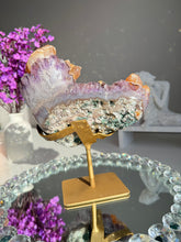 Load image into Gallery viewer, Amethyst cluster with orange calcite
