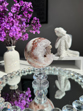 Load image into Gallery viewer, Druzy Pink amethyst sphere with quartz   2721
