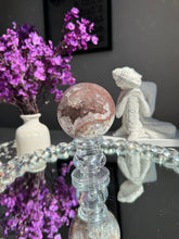 Load image into Gallery viewer, Druzy Pink amethyst sphere with quartz  2722 1
