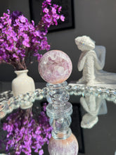 Load image into Gallery viewer, Druzy Pink amethyst sphere with amethyst  2724
