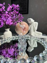 Load image into Gallery viewer, Druzy Pink amethyst sphere with amethyst  2173
