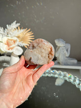 Load image into Gallery viewer, Pink and tan rainbow amethyst geode  2678

