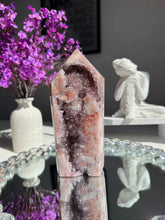 Load image into Gallery viewer, Red Druzy pink amethyst with amethyst tower  1994
