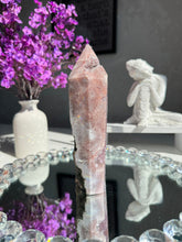 Load image into Gallery viewer, Red Druzy pink amethyst with amethyst tower  1994
