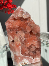 Load image into Gallery viewer, Red bubbly Druzy pink amethyst tower  2715
