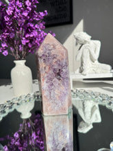 Load image into Gallery viewer, Druzy pink amethyst tower with amethyst   2715
