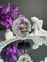 Load image into Gallery viewer, Amethyst geode with calcite and hematite Healing crystals 2765
