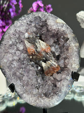 Load image into Gallery viewer, Amethyst geode with calcite and hematite Healing crystals 2765
